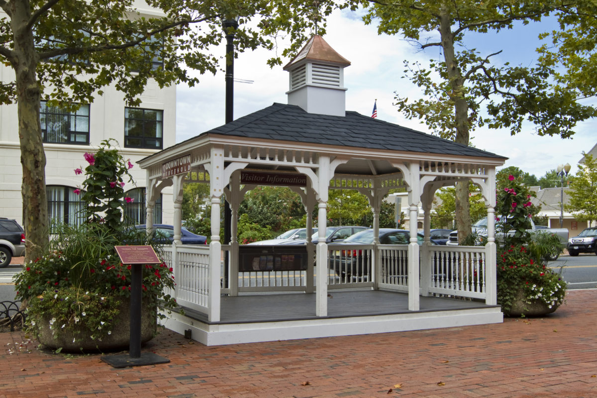 Colonial White Vinyl Gazebo Colonial white vinyl gazebo from Waterloo Structure serving PA DE NJ MD