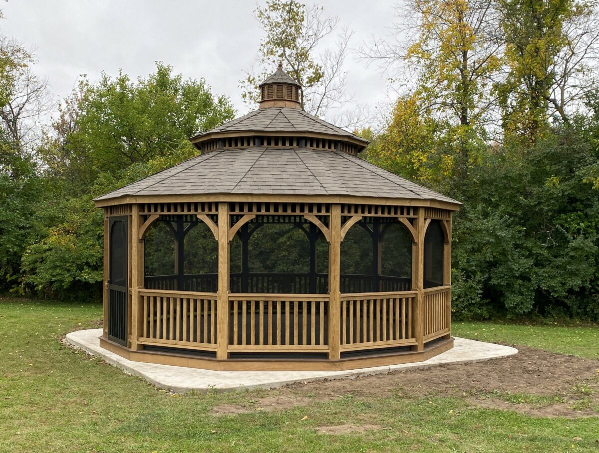 Octagon Screened Gazebo Octagon wood screened gazebo built by Waterloo Structure in Parkesburg PA