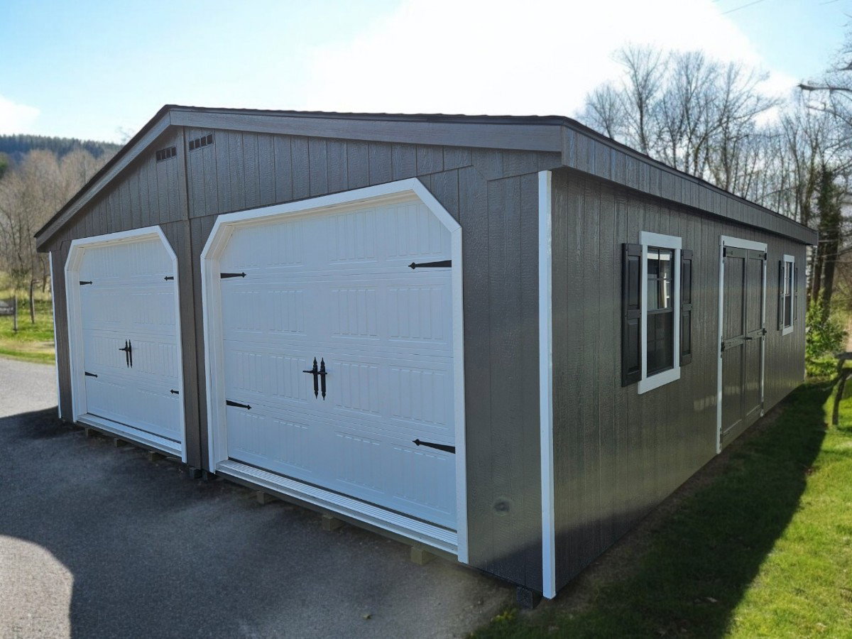 Modular 2-car garage built by Waterloo Structure for Delaware and Maryland customers